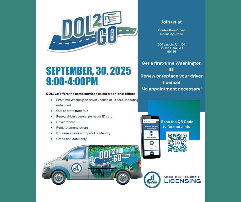 Dept of Licensing mobile van with special event licensing date of September 30 2025