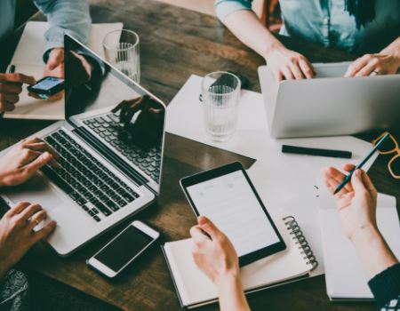 People working at a desk