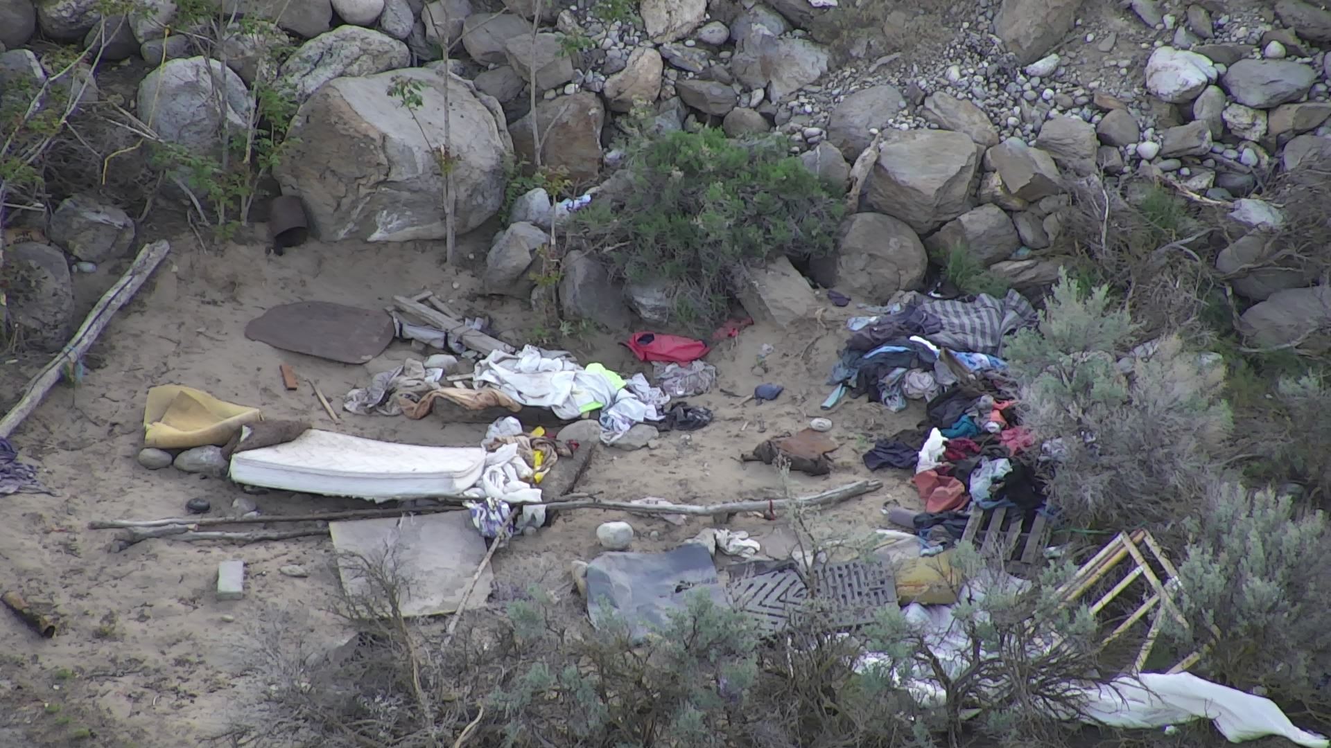 Garbage Among the Rocks