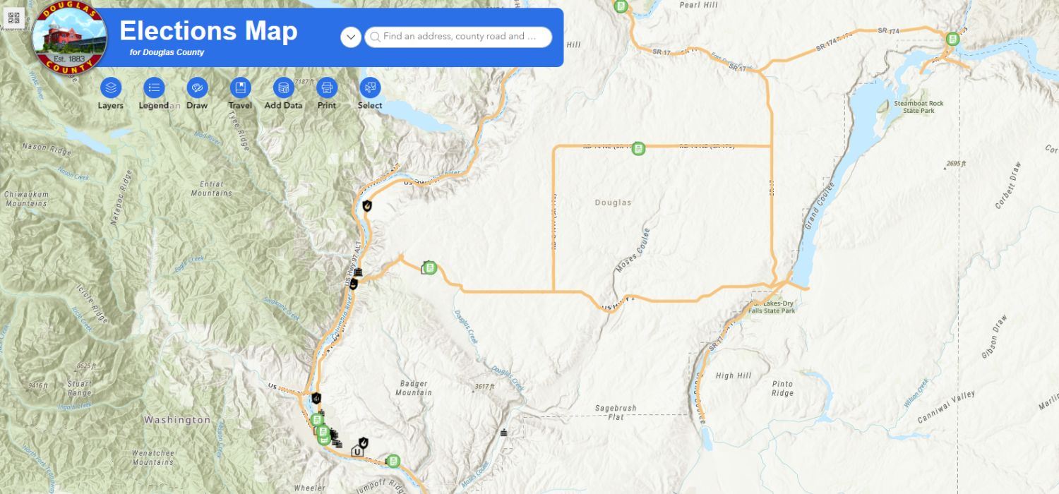 Screenshot of the Elections Map